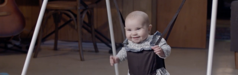 a baby in their bouncer